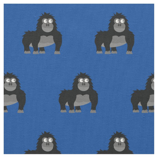 Tecido Gorila-Gato-Pequeno Enfermeiro Azul (Detalhe)