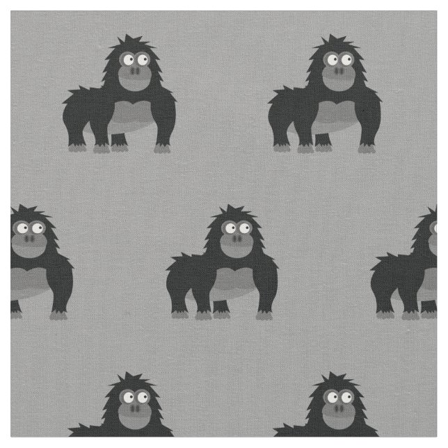 Tecido Gorilla Kid Baby Nursery Cinza Ape (Detalhe)