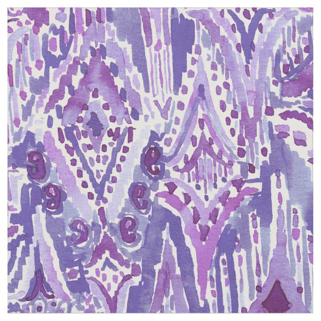 Tecido GOTAS da MARAVILHA Boho ultravioleta tribal Ikat (Detalhe)