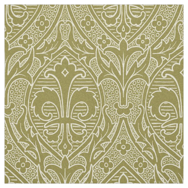 Tecido Gótica Revival Fleur de Lys - Antigo Dourado (Modelo)