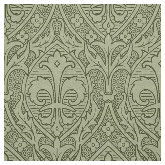Tecido Gótica Revival Fleur de Lys - Mossy Green (Modelo)
