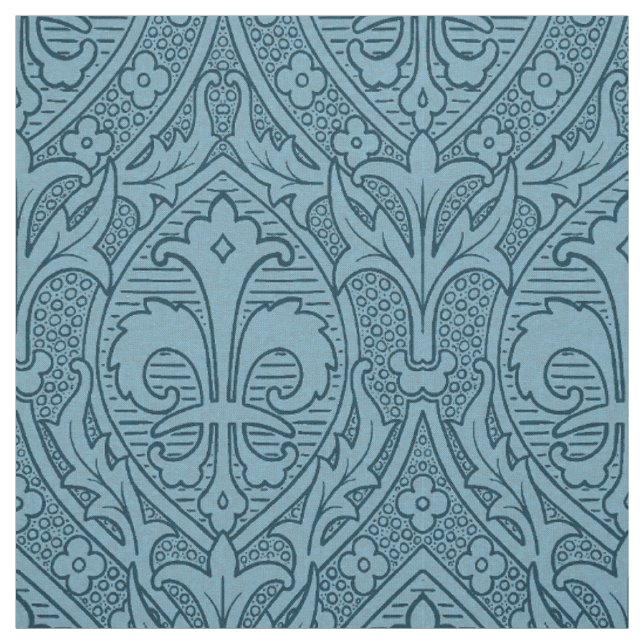 Tecido Gótica Revival Fleur de Lys - Peacock Blue (Modelo)
