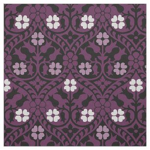 Tecido Gótica Revival Floral, Roxo