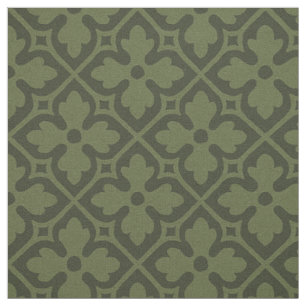 Tecido Gótica Revival Quatrefoils, Loden Green