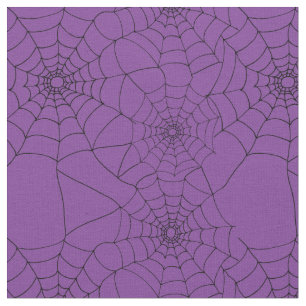 Tecido Gótico Spider Webs Cobwebs Roxo Padrão