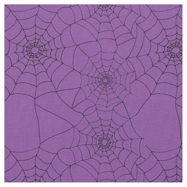 Tecido Gótico Spider Webs Cobwebs Roxo Padrão (Detalhe)