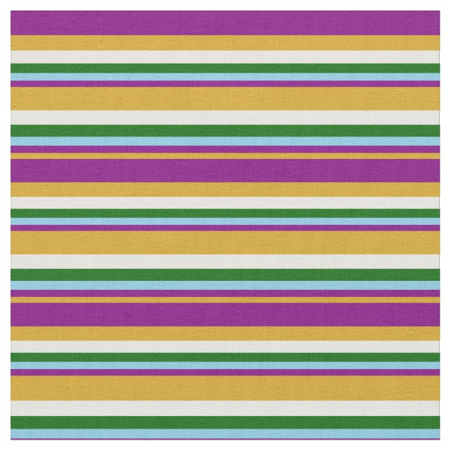 Tecido Gourenço, Roxo, Azul Céu, Verde e Creme de Mint (Detalhe)