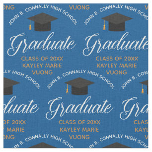 Tecido Graduação Personalizada Blue Gold