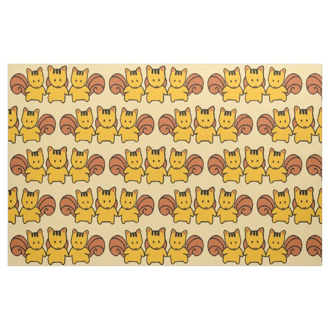 Tecido Gráfico bonito do teste padrão dos esquilos (Fat Quarter)