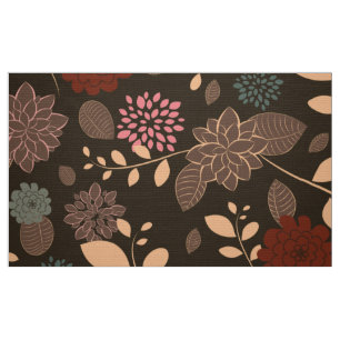 Tecido Gráfico Retro Colorido Bonito Ilustração Floral