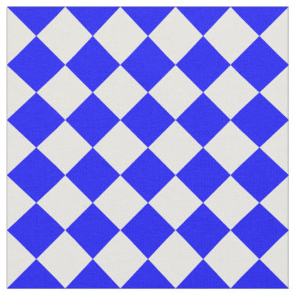 Tecido Grande Checkered de Diag - branco e azul