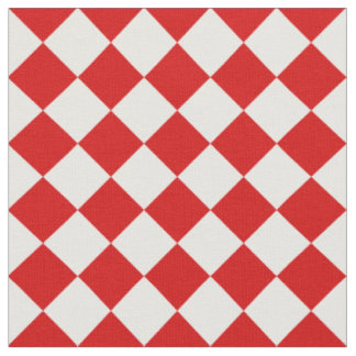 Tecido Grande Checkered de Diag - branco e Rosso Corsa