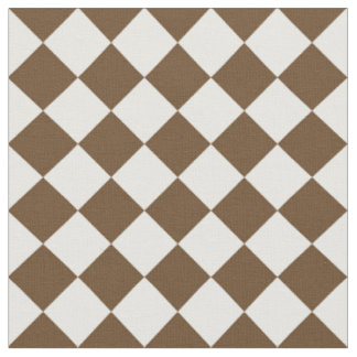 Tecido Grande Checkered de Diag - Brown branco e escuro
