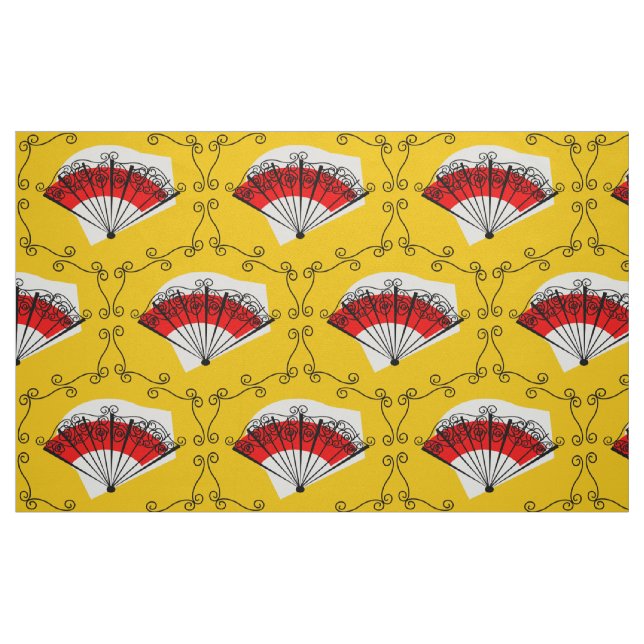 tecido grande dos cantos do ventilador espanhol (Fat Quarter)