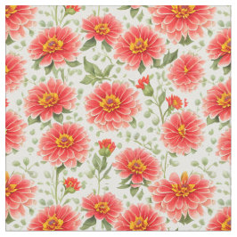 Tecido Grande Padrão Floral Flor Zinnia Flores