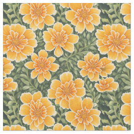 Tecido Grande Padrão Floral Flores Marigold
