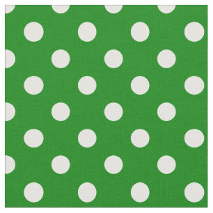 Tecido Grandes bolinhas - branco no verde