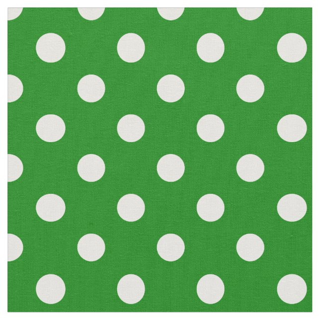 Tecido Grandes bolinhas - branco no verde (Detalhe)