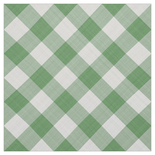 Tecido Grandes Gingham Verde Verifica Geométrica do Padrã (Modelo)