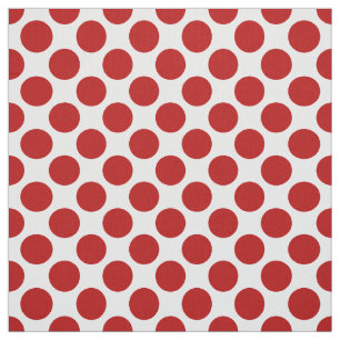 Tecido Grandes pontos retros - vermelho e branco