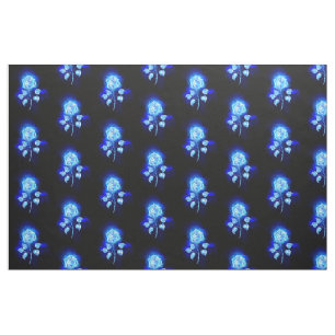 Tecido Gravação de Rosa Azul