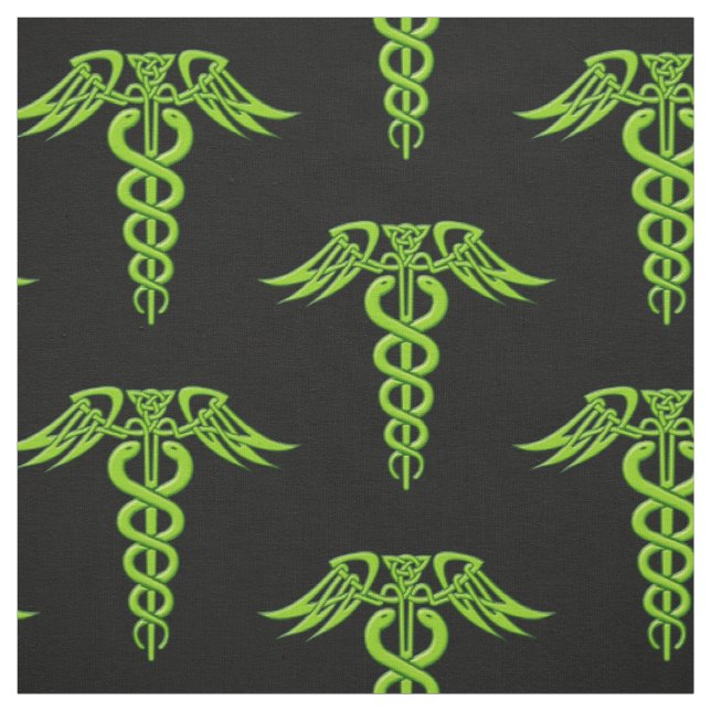 Tecido Green Celtic Knot Caduceus (Modelo)