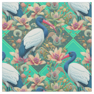 Tecido Green Ibis Bloom