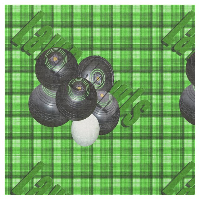 Tecido Green Lawn Bowls Checou Tartan Design, (Detalhe)