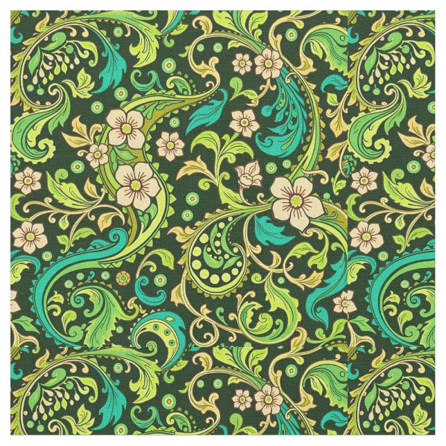 Tecido Green Paisley Design (Detalhe)