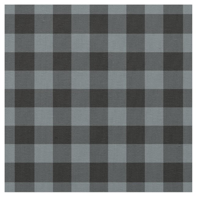 Tecido Grey Blue & Black Plaid Gingham (Detalhe)