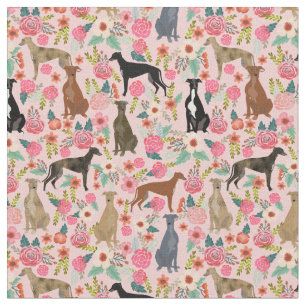 Tecido greyhound floral cor-de-rosa