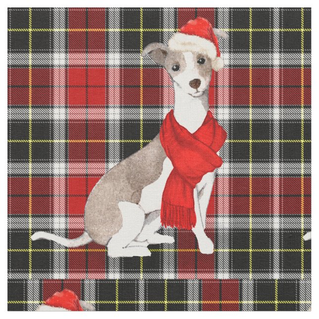 Tecido Greyhound italiano e Natal da Xadrez vermelha (Detalhe)