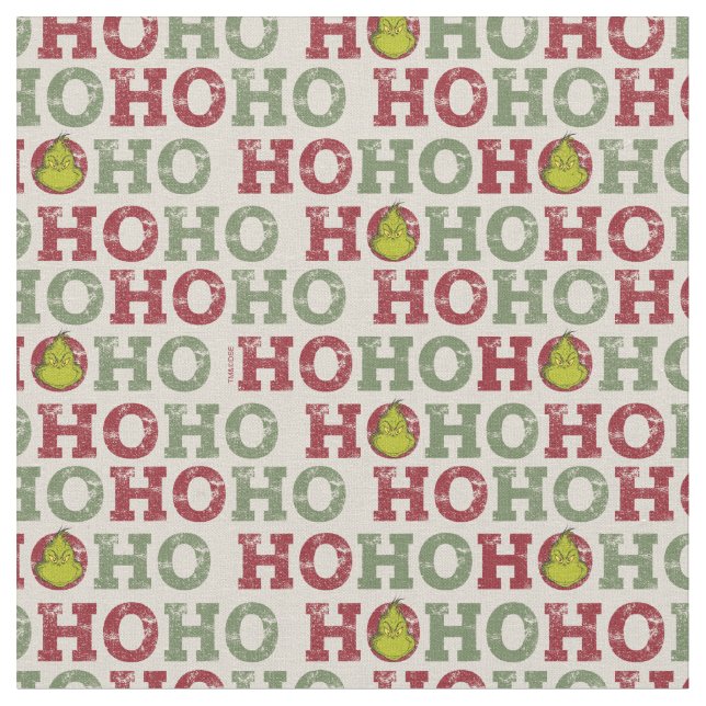 Tecido Grinch | Ho Ho Ho Padrão (Detalhe)