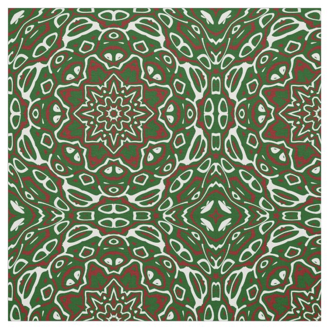 Tecido Groovy Eclectic Ornamentado Natal Padrão Mandala (Modelo)