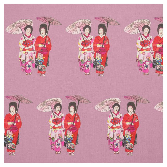 Tecido Gueixa japonesa com arte bonito do quimono (Modelo)