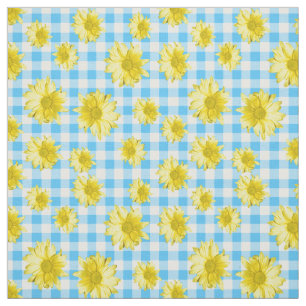 Tecido Guingão amarelo do branco de turquesa da margarid