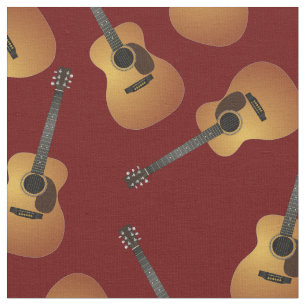 Tecido Guitar Musical Room Decor Red