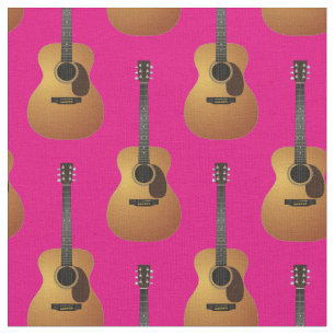 Tecido Guitarra Acústica Musical Room Decor Pink