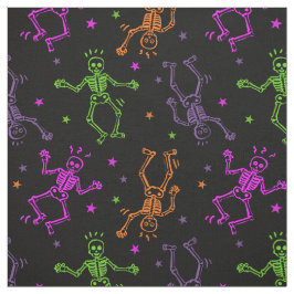 Tecido Halloween Dancing Skeletons