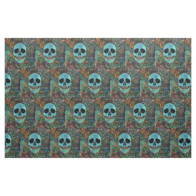 Tecido Halloween Hippie Skull Thunder_Cove (Fat Quarter)