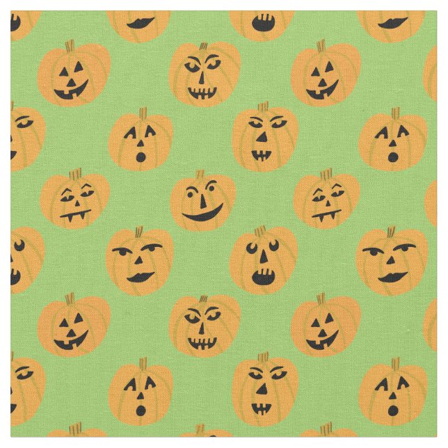 Tecido Halloween Jack-O-Lanterns Pumpkins Patterno (Detalhe)