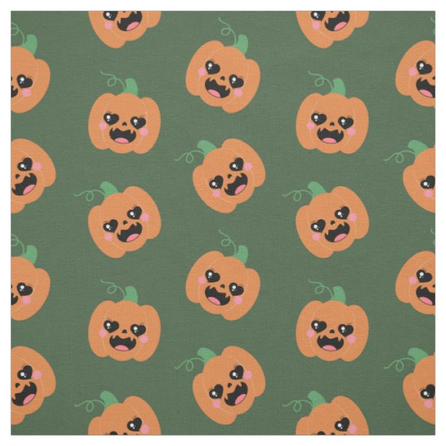Tecido Halloween Kawaii Pumpkins (Modelo)