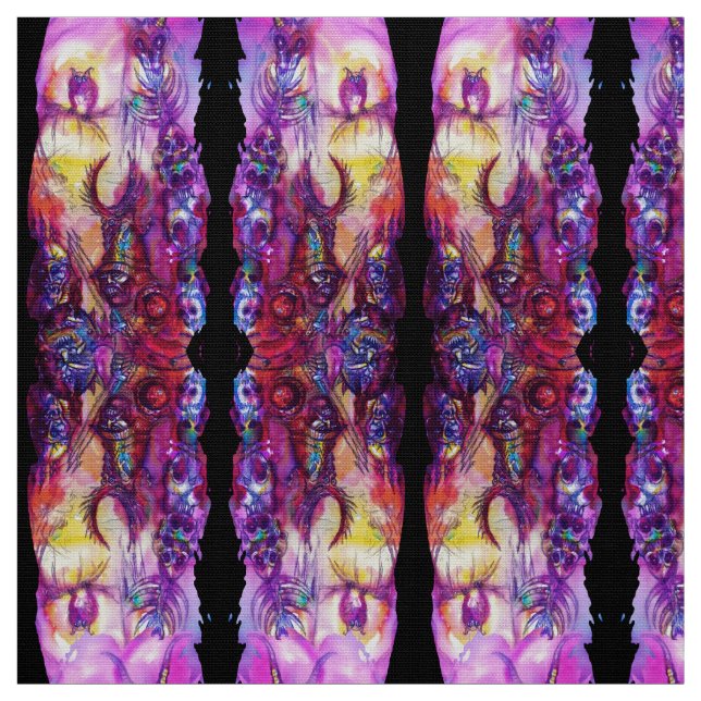 Tecido HALLOWEEN MONSTERS / ORK WAR Red Purple Fantasy (Modelo)