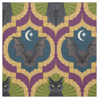 Tecido halloween ogee roxo verde