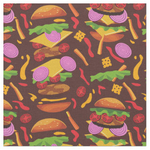 Tecido hambúrguer hambúrguer cheeseburger castanho