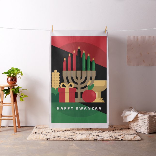 tecido Happy Kwanzaa da faixa diagonal (In Situ)