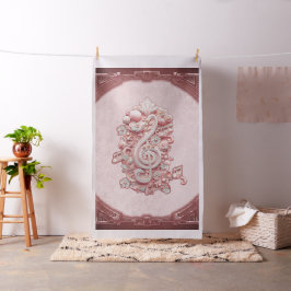 Tecido Harmonia a rosa, uma majestosa e estilizada clave
