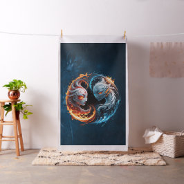 Tecido Harmonia elementar, yin e yang da natureza.