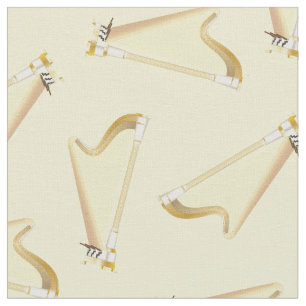 Tecido Harps Music Musical Room Decor Amarelo