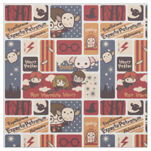 Tecido Harry Potter Cartoon Scenes Pattern